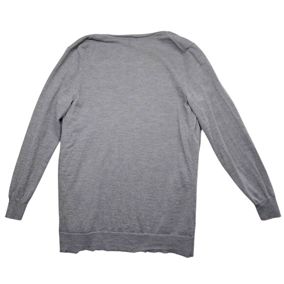 Eileen Fisher Open Cardigan Sweater 100% Wool Gray Pockets‎ Women's Medium - Picture 3 of 9